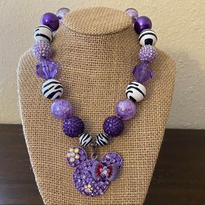 Purple Zebra Bubblegum Necklace